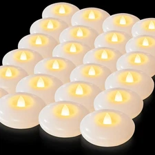 Flameless Floating Candles 3 Inch White Waterproof LED Tealights 6 PCS