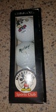 NEW IN SLEEVE 3 MICKEY MOUSE LOGO GOLF BALL GREAT FOR ANY VINTAGE COLLECTION