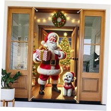Christmas Door Banner Decorations 71x35 inch Santa Claus with Santa Claus 7
