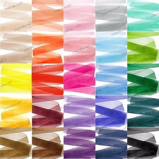 Woven Edge Sheer Organza Ribbon - 6mm 10mm 16mm 25mm 38mm 50mm Various Colours