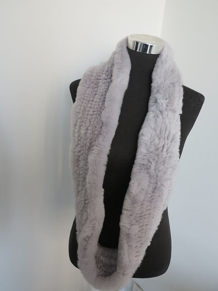 100% real rex rabbit fur scarves/ collar / fur neck women wraps /gray ...