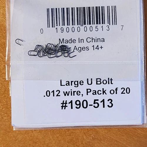 Large 'U' Bolts   pack of 20  - .012" Wire  Cal Scale 190-513 HO  O scales - Picture 2 of 3