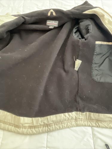 Woolrich British Tan Fleece Lined Bomber Jacket Medium Chore Coat Vintage 90s - Bild 12 von 14