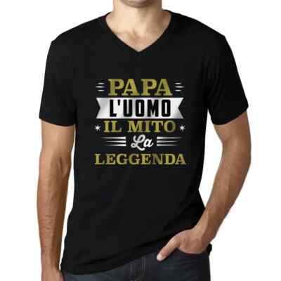 ULTRABASIC Homme T-Shirt Col V Papa Der Mann Der Mythos Die Legende Papst Der Mann Der