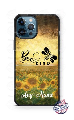 Bees Bee Kind Sunflowers Personalized Phone Case For iPhone 15 Samsung Google