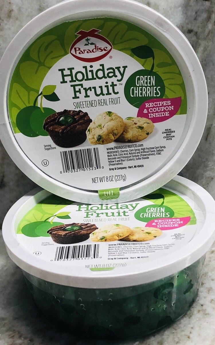 ココットアップル　フルーツグリーン 18cm レア 1) Paradise Holiday Fruit Sweetened Real Fruit Green Cherries. 8oz