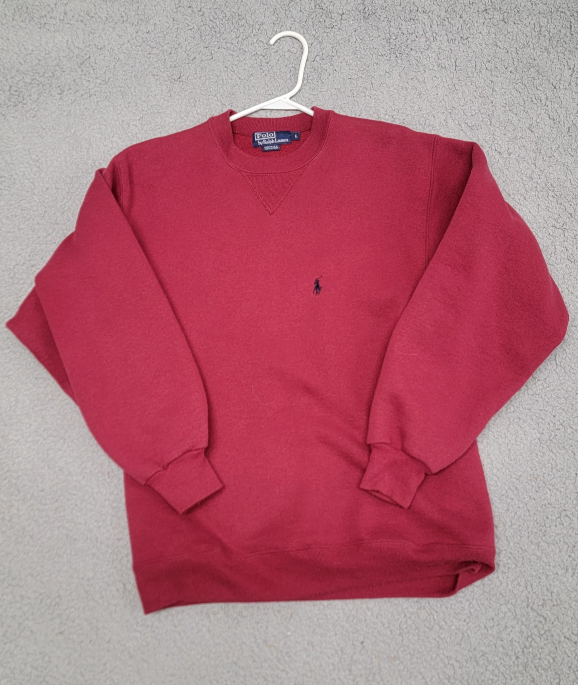 Vintage Polo Ralph Lauren Felpa Uomo Grande Rosso Pesante Pony Made in USA