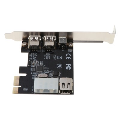PCI-e 1X IEEE 1394A 4 Port(3+1) Firewire Card Adapter 6-4 Pin Cable For Desktop