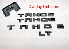 Overlay 4PCS Matte Black Side Door Tailgate Tahoe Emblem 2021+ Tahoe LT