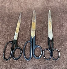 Pre Owned 3 Vintage Scissors Wiss, Clauss, Betakut All 8”