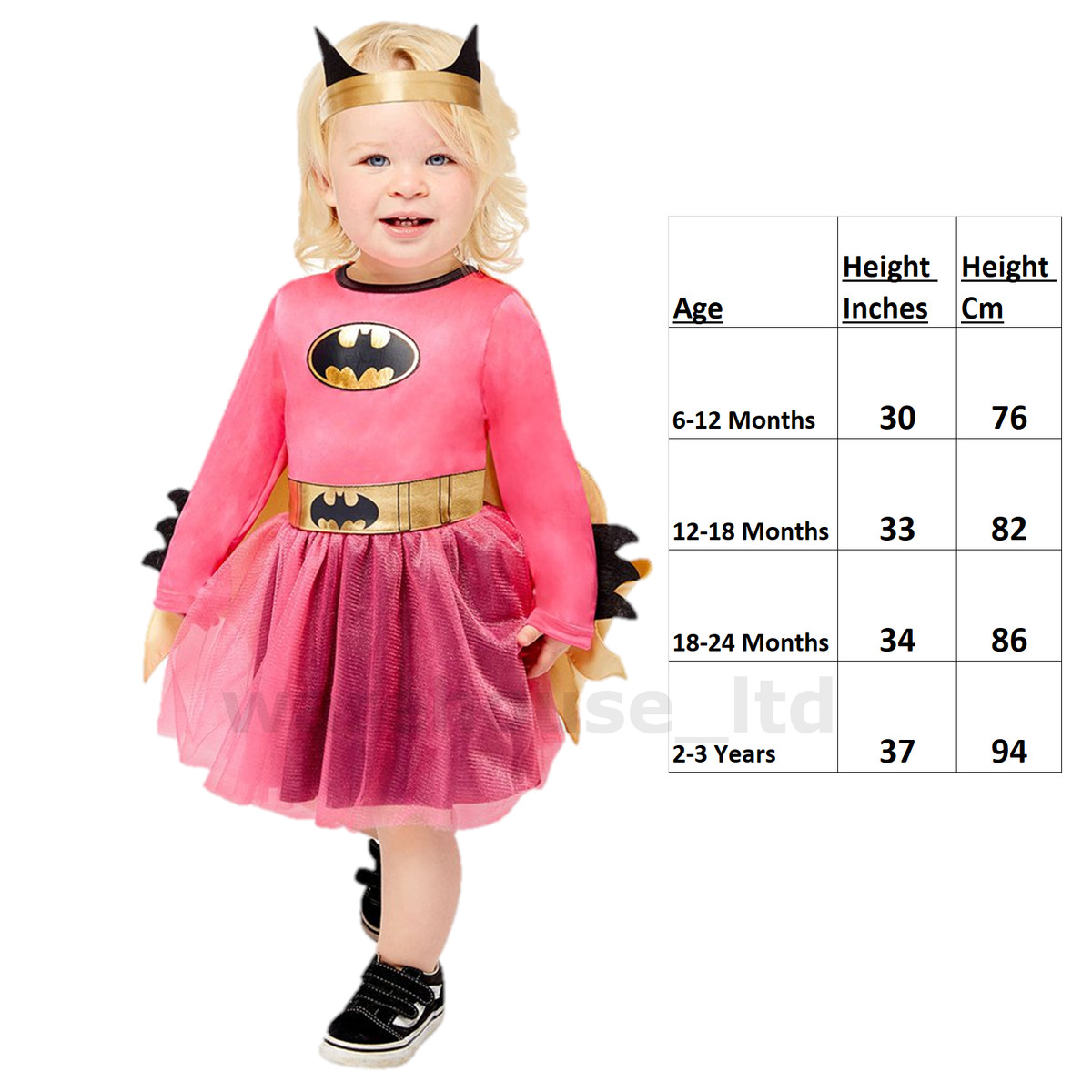 Toddler Bat Girl Costume - Officially Licensed Deluxe Set With Cape & Accessories