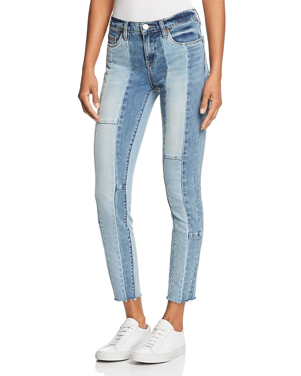 BLANKNYC 241675 Womens Reade Patchwork Fashion Denim Crop Skinny B Jeans Soldering