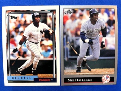 MLB - Mel Hall 1992 Topps & 1992 Leaf Baseball - Yankees
