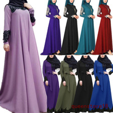 Ramadan Abaya Muslim Women Long Maxi Dress Kaftan Dress Dubai Arab Islamic Robe