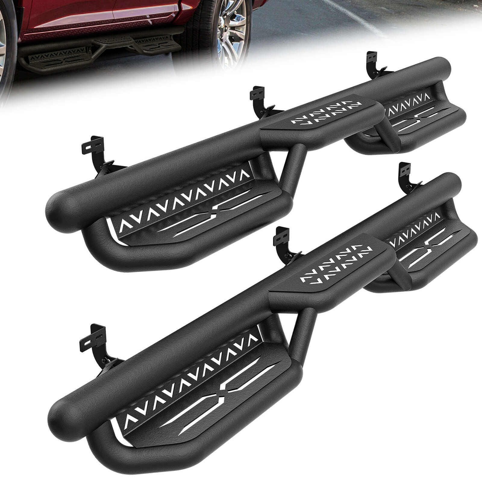 2-Stairs Running Boards For 09-2018 Ram 1500 & 19-2024 Ram 1500 Classic Quad Cab