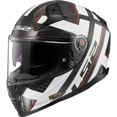 LS2 FF811 Vector II Carbon Motorradhelm stark glänzend weiß