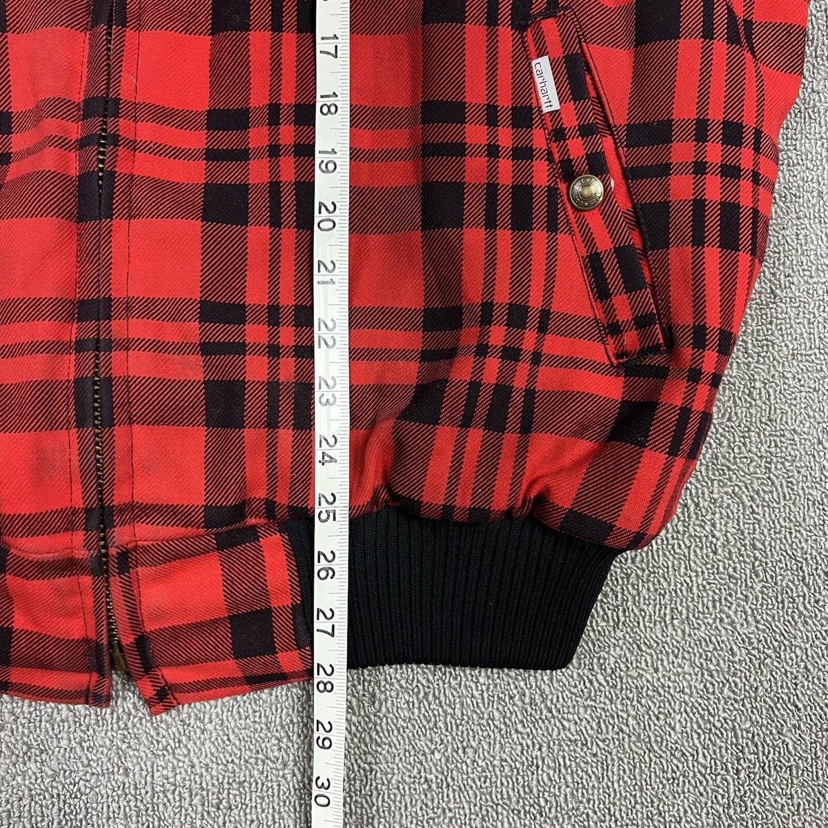 Vintage 90s Carhartt JQW60 Buffalo Plaid Bomber Jacket Mens