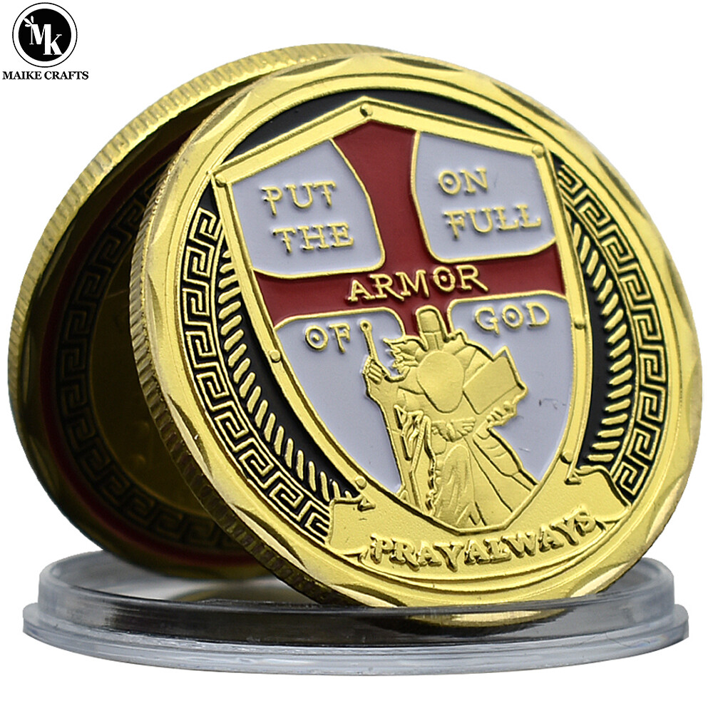 Armor of God Challenge Coin Knight Templar Christ Crusader Commemorative Coin-image