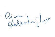 Gina Lollobrigida autograph signed 10x15 cm index card