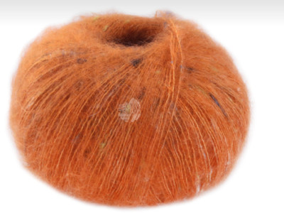 (kg/396 ) Natural Superkid Tweed Lana Grossa 25g Lace F.611 rostorange PORTOFREI