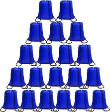 100 Pack Drawstring Backpack Royal Blue Bulk Drawstring Bags Nylon String Backpa