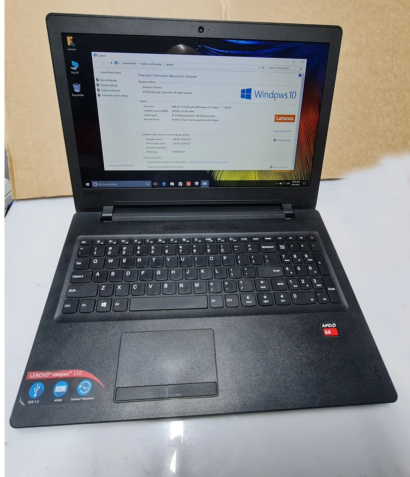 Lenovo Idealpad 110 Notebook, AMD A4-7210 1.8Ghz, 15.6, 4GB,500GB HD, Windows 10 - Image 2 of 4