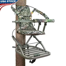 Lightweight Aluminum Climbing Treestand W/ Padded Seat Comfortable Design New