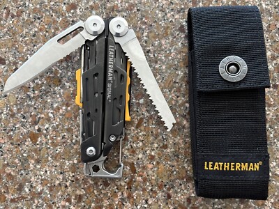 Leatherman Signal Multi-tool Multi Tool Gray Yellow Knife Screwdriver + Sheath