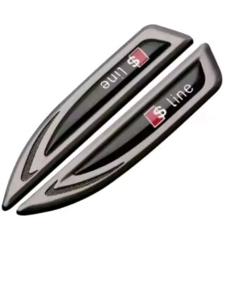 2x For Audi S-Line Wing Dagger Logo Sticker Emblem Badge Car Black NEW