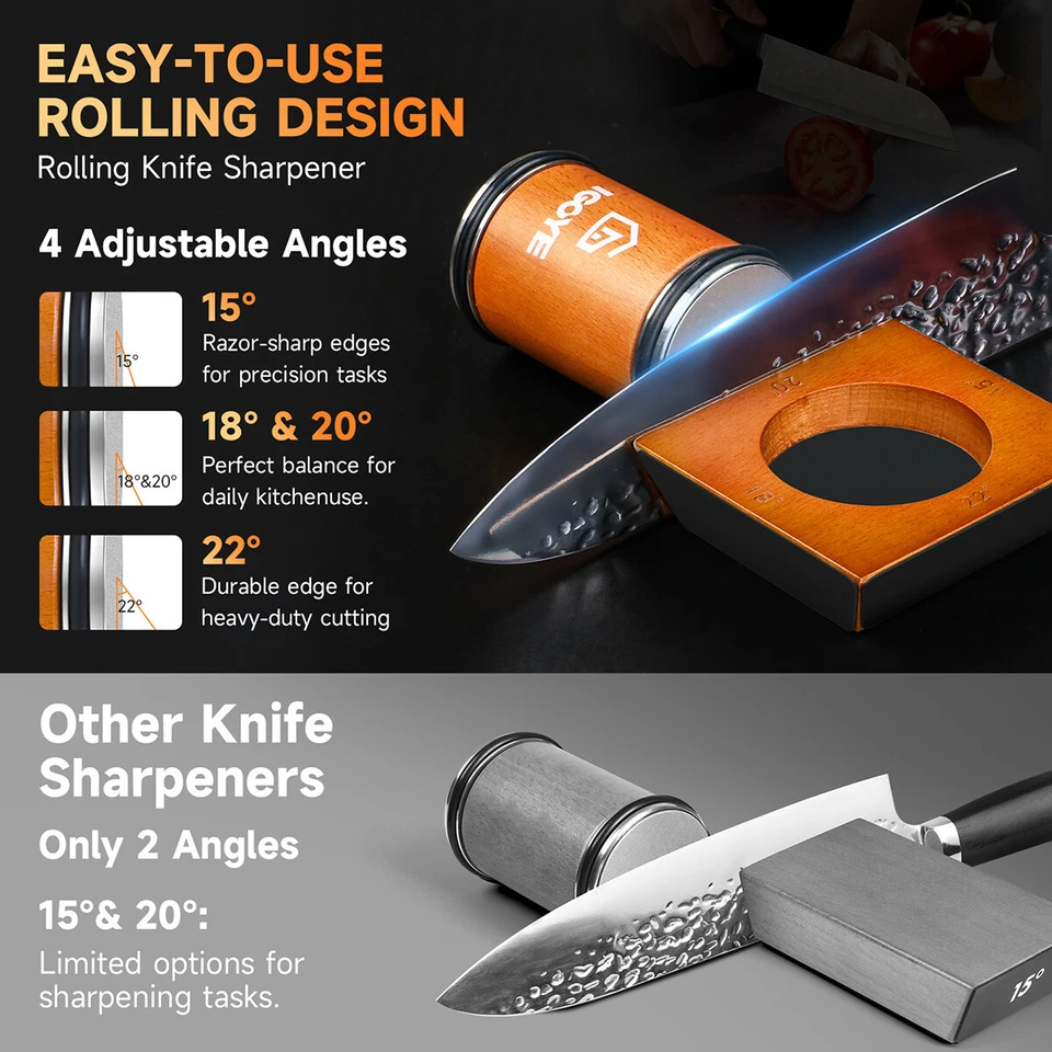 Diamond Rolling Sharpening Knife Sharpener Tool 4 Adjustable Angle Magnetic Base - Image 3 of 4