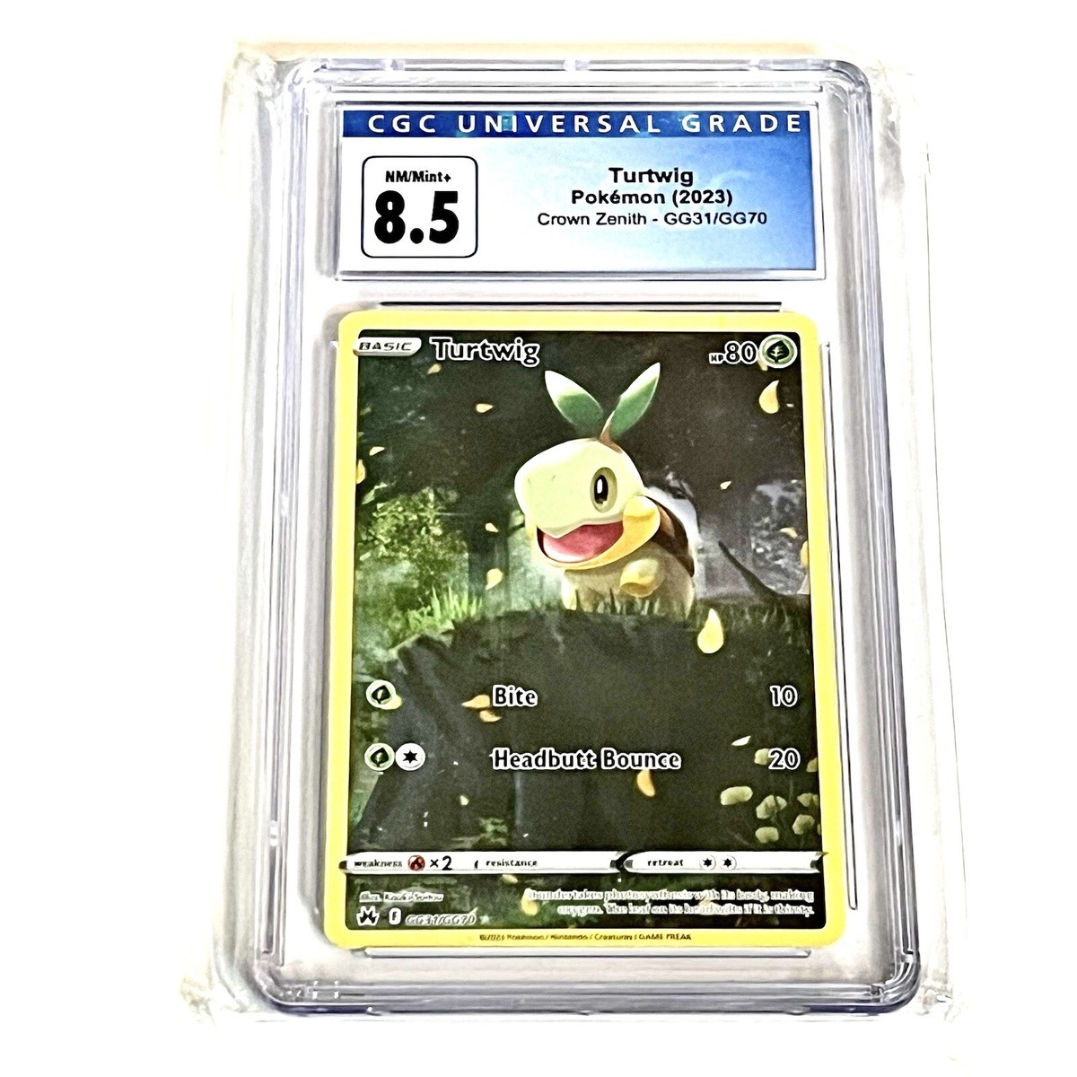 CGC 8.5 NM-MT+ Turtwig Full Art GG31/GG70 2023 Crown Zenith