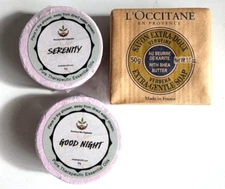 L'Occitane Shea Butter Extra Gentle Soap Verbena 1.7 oz Bar Soap & 2 Bath Bombs