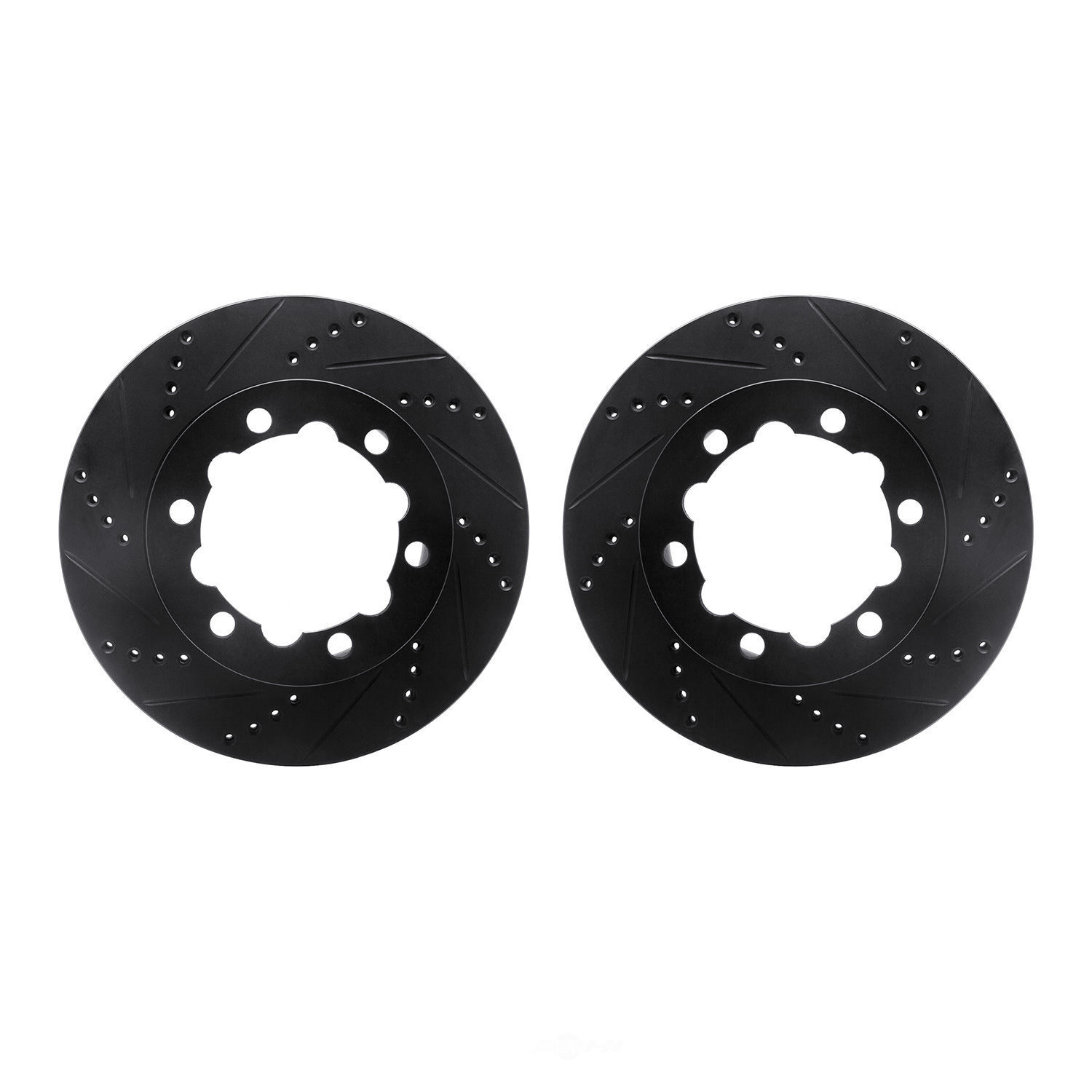 Disc Brake Rotor Set-Rotors-Drilled and Slotted-Black DFC 8002-63082 ...