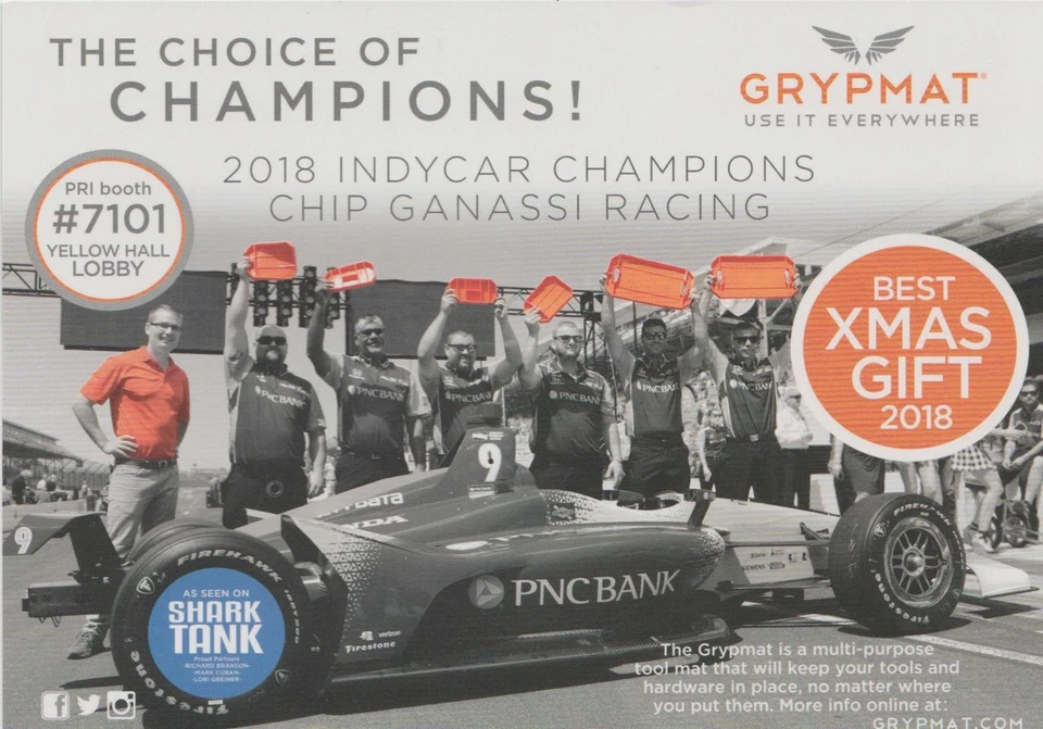 2018 Chip Foose + Scott Dixon Grypmat PRI Show Indy Car Double-Sided Handout - Image 2 of 2