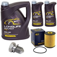 MotoröL Set Mannol 5W30 7 Liter + ÖLfilter + Schraube FüR VW Touareg Phaeton 3.6