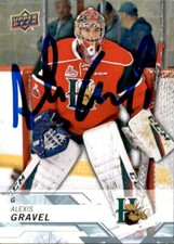 Alexis Gravel Signed Auto 2018-19 Upper Deck CHL card Halifax Mooseheads