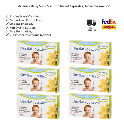 Arianna Baby Vac Vacuum Nasal Aspirator, Nose Cleaner x 6