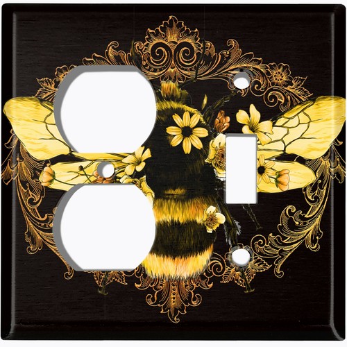Interruptor de luz de metal cubierta placa de pared mariposa abeja marco girasol BUT012 - Imagen 12 de 14