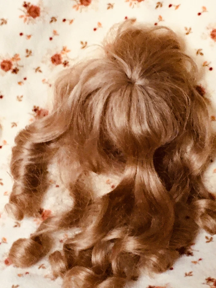 Poupée perruque cheveux long blond 100% naturels diamétre 7cm - Photo 2/3