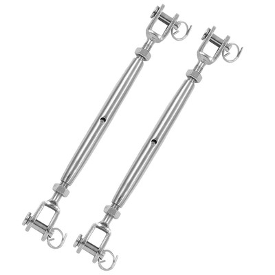 2PCS 1/4'' (M6) Turnbuckle Stainless Steel Jaw and Jaw Turnbuckle Rigging Screw,