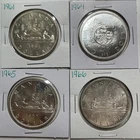 1961 1964 1965 1966 Lot Of 4 Canada Silver Dollars