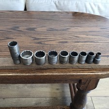 9 Vintage Matador Whitworth Sockets 1116 To 316 With 12drive.