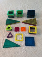 Set Of 47 Magnetic Tiles, A Variety Of Shapes And Sizes