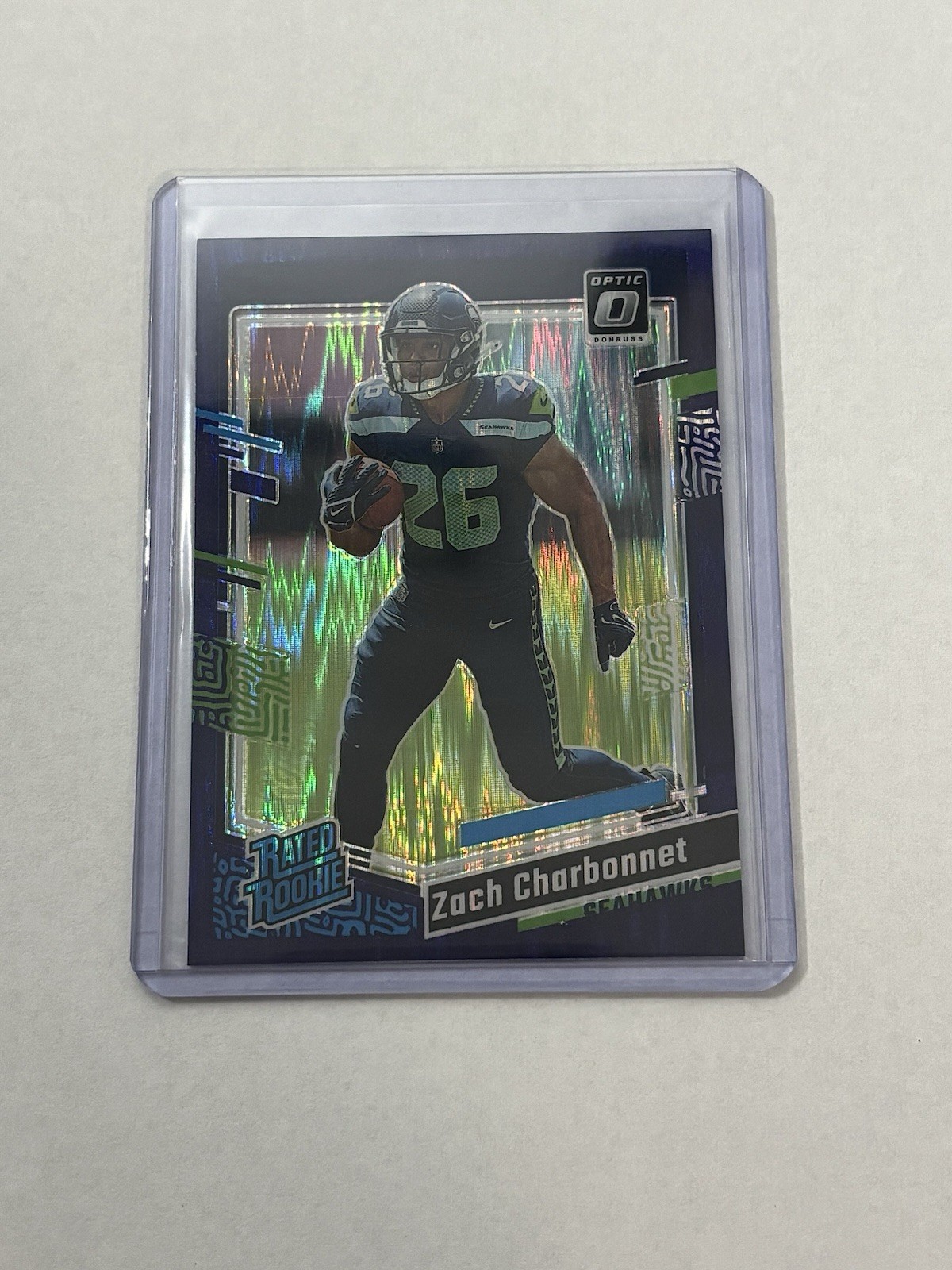 2023 Panini Donruss Optic Zach Charbonnet Purple Shock Rated Rookie #294