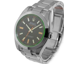 Rolex Milgauss NOS 40mm Stainless Steel Green Crystal Black Dial 116400