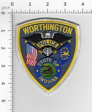 WORTHINGTON ^^^ INDIANA ---  COLLECTIBLE POLICE EMBROIDERED PATCH