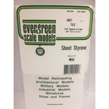 Evergreen 4501 Styrene Plastic Square Tile 1/16" 0.040"x 12"x 6" 1 
