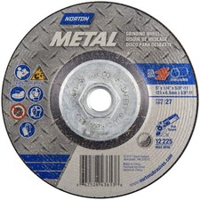 Norton, 5x1/4x5/8-11in. Metal Grinding Wheel T27 Wheel Diameter 5 in, Wheels
