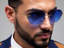 Sunglasses Hip Hop Style Rimless Street Wear Trendy 80's 90's Retro Classic New