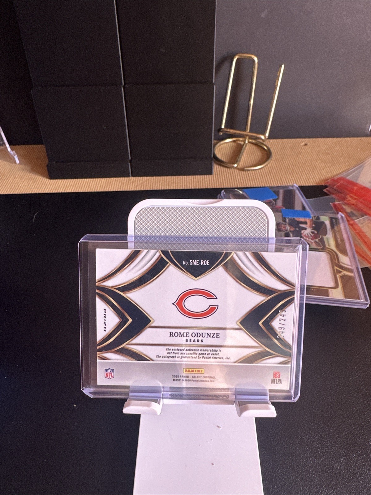 2025 Panini Select Rome Odunze (Bears) Silver Prizm Patch Auto /249 view 2